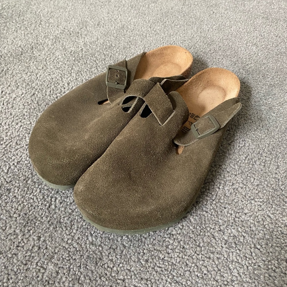 Birkenstock Boston Suede Sandals Thyme